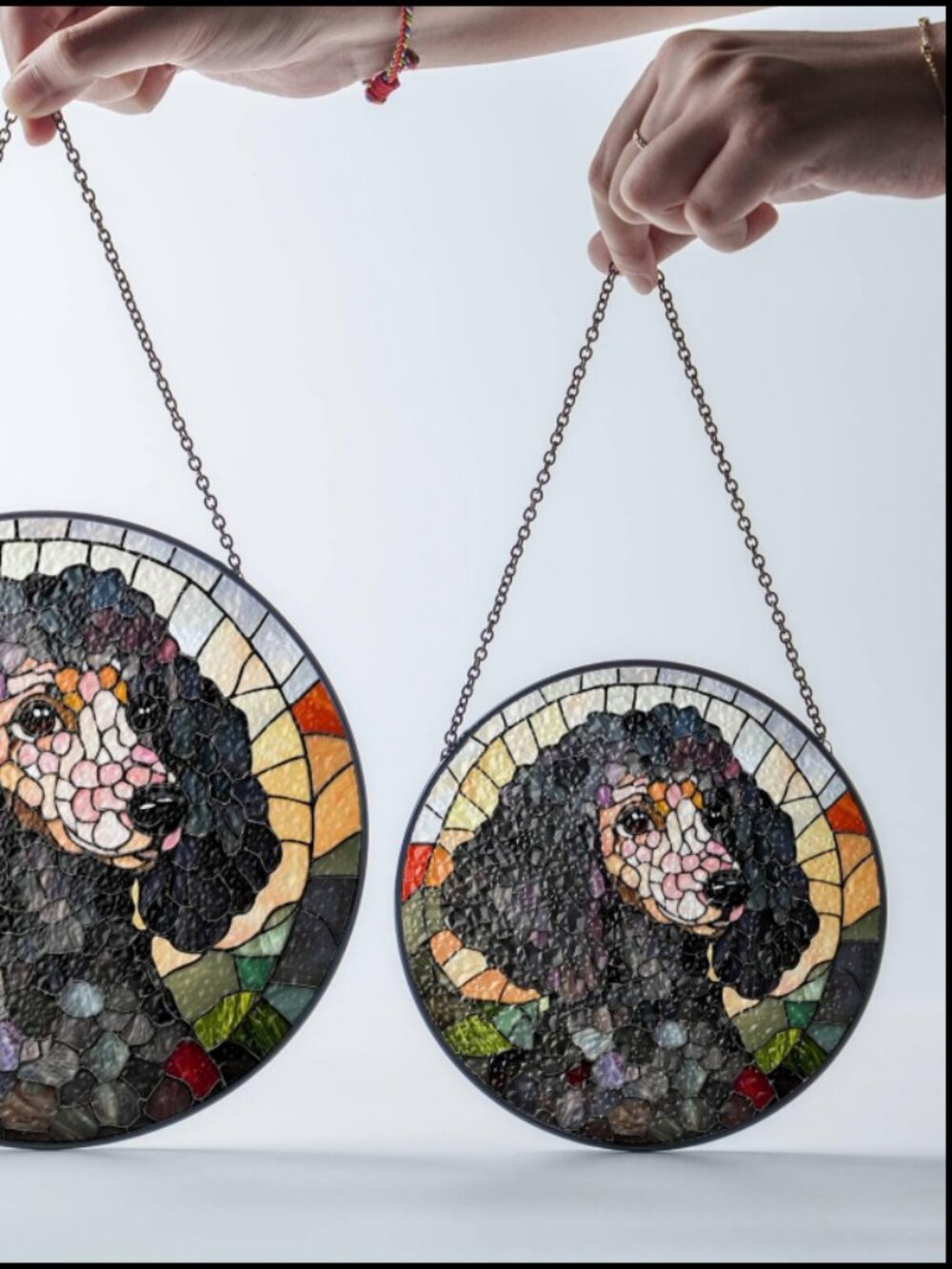 Poodle Stained Glass SunCatcher Black Poodle Light Catcher Window Hanging Home D - Picture 2 of 4